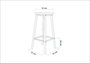 Hanah Home Karina White Taburete Aglomerado Blanco 62 cm